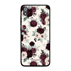 Lesklý kryt na mobil Xiaomi Redmi 7A - Mobiwear Glossy GB31G, růže se šalvějí na krémové