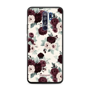 Lesklý kryt na mobil Xiaomi Redmi 9 - Mobiwear Glossy GB31G, růže se šalvějí na krémové