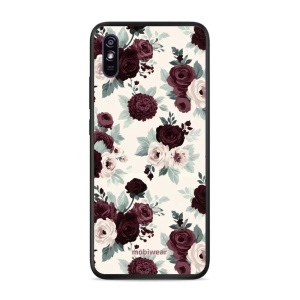 Lesklý kryt na mobil Xiaomi Redmi 9A - Mobiwear Glossy GB31G, růže se šalvějí na krémové