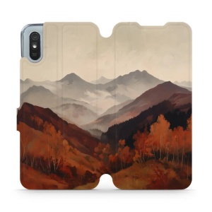 Flip pouzdro na mobil Xiaomi Redmi 9A - Mobiwear VB35S, mlhavé údolí v horách