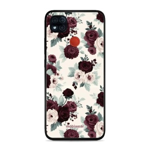 Lesklý kryt na mobil Xiaomi Redmi 9C - Mobiwear Glossy GB31G, růže se šalvějí na krémové