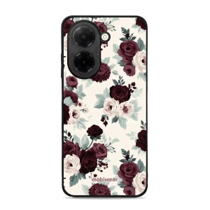 Lesklý kryt na mobil Xiaomi Redmi A5 - Mobiwear Glossy GB31G, růže se šalvějí na krémové