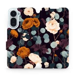 Flip pouzdro na mobil Xiaomi Redmi A7 Pro - Mobiwear VB25S, rezavé růže v noci