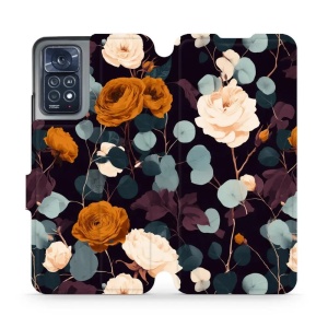 Flip pouzdro na mobil Xiaomi Redmi Note 12 Pro 4G - Mobiwear VB25S, rezavé růže v noci