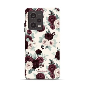 Odolný kryt na mobil Xiaomi Redmi Note 12 Pro 5G - Mobiwear Elite Pro EB31E, růže se šalvějí na krémové
