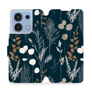 Flip pouzdro na mobil Xiaomi Redmi Note 13 4G - Mobiwear VB27S, trávy na sytě tyrkysové