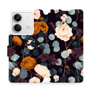Flip pouzdro na mobil Xiaomi Redmi Note 13 5G - Mobiwear VB25S, rezavé růže v noci