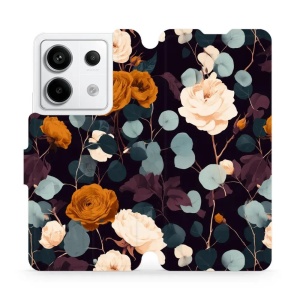 Flip pouzdro na mobil Xiaomi Redmi Note 13 Pro 5G - Mobiwear VB25S, rezavé růže v noci