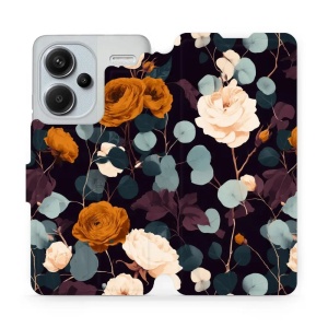 Flip pouzdro na mobil Xiaomi Redmi Note 13 Pro Plus - Mobiwear VB25S, rezavé růže v noci