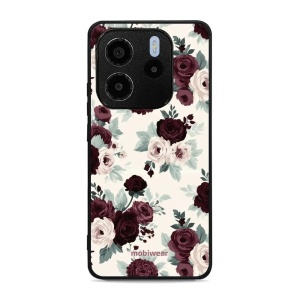 Lesklý kryt na mobil Xiaomi Redmi Note 14 4G - Mobiwear Glossy GB31G, růže se šalvějí na krémové