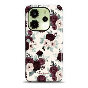 Odolný kryt na mobil Xiaomi Redmi Note 14 4G - Mobiwear Elite Pro EB31E, růže se šalvějí na krémové