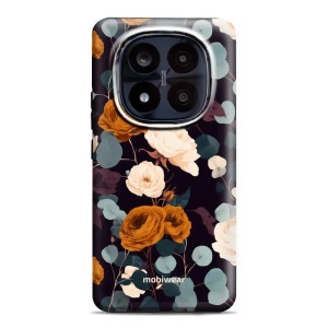 Odolný kryt na mobil Xiaomi Redmi Note 14 Pro Plus 5G - Mobiwear Elite Pro EB25E, rezavé růže v noci