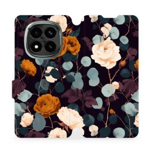 Flip pouzdro na mobil Xiaomi Redmi Note 14 Pro Plus 5G - Mobiwear VB25S, rezavé růže v noci