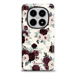 Odolný kryt na mobil Xiaomi Redmi Note 15 5G - Mobiwear Elite Pro EB31E, růže se šalvějí na krémové