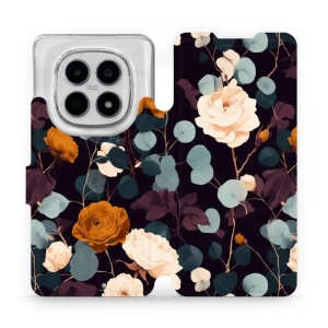 Flip pouzdro na mobil Xiaomi Redmi Note 15 5G - Mobiwear VB25S, rezavé růže v noci