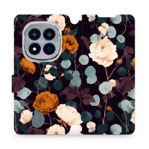 Flip pouzdro na mobil Xiaomi Redmi Note 15 Pro 4G - Mobiwear VB25S, rezavé růže v noci