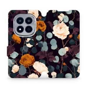 Flip pouzdro na mobil Xiaomi Redmi Note 15 Pro Plus 5G - Mobiwear VB25S, rezavé růže v noci