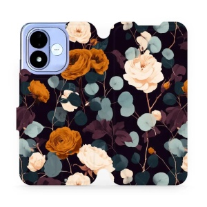 Flip pouzdro na mobil Xiaomi Redmi Note 17 - Mobiwear VB25S, rezavé růže v noci