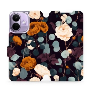 Flip pouzdro na mobil Xiaomi Redmi Note 17 Pro 5G - Mobiwear VB25S, rezavé růže v noci