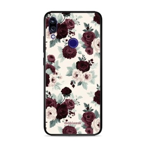 Lesklý kryt na mobil Xiaomi Redmi Note 7 - Mobiwear Glossy GB31G, růže se šalvějí na krémové