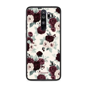 Lesklý kryt na mobil Xiaomi Redmi Note 8 Pro - Mobiwear Glossy GB31G, růže se šalvějí na krémové