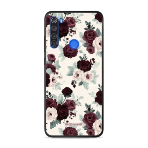 Lesklý kryt na mobil Xiaomi Redmi Note 8T - Mobiwear Glossy GB31G, růže se šalvějí na krémové