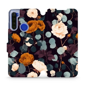 Flip pouzdro na mobil Xiaomi Redmi Note 8T - Mobiwear VB25S, rezavé růže v noci