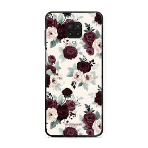 Lesklý kryt na mobil Xiaomi Redmi Note 9 Pro - Mobiwear Glossy GB31G, růže se šalvějí na krémové
