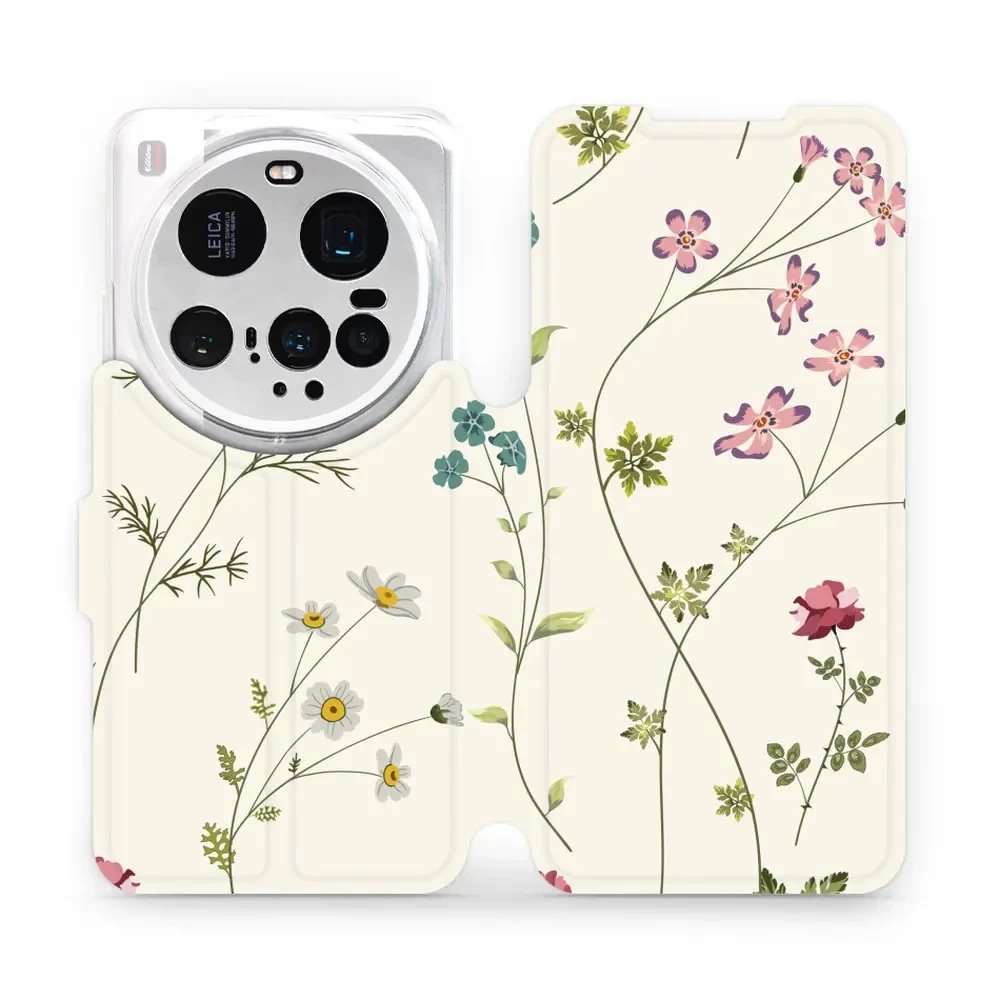 Flipové pouzdro Mobiwear - Xiaomi 15 Ultra - MD03S Tenké rostlinky s květy