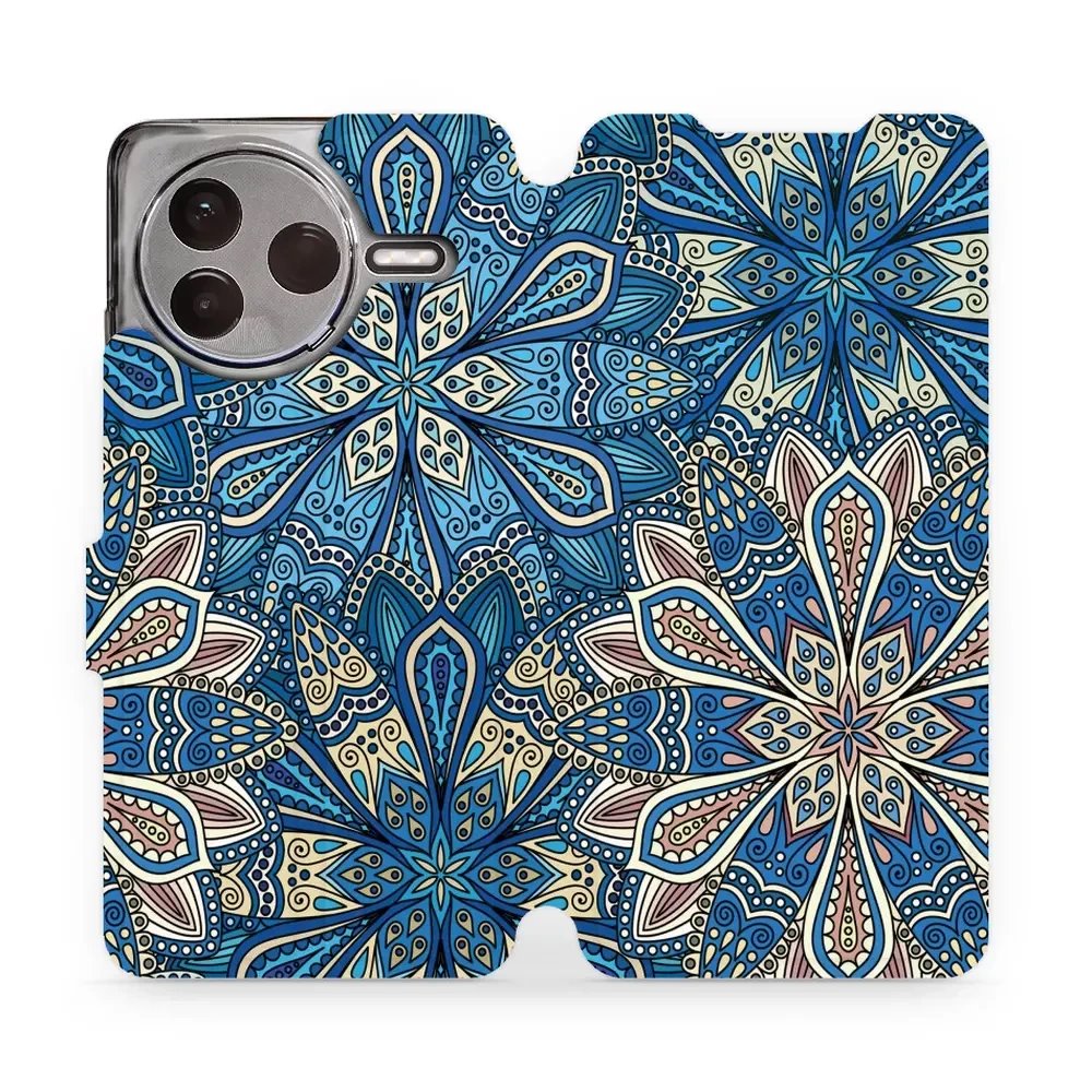 Flipové pouzdro Mobiwear - Xiaomi POCO F7 Pro 5G - V108P Modré mandala květy