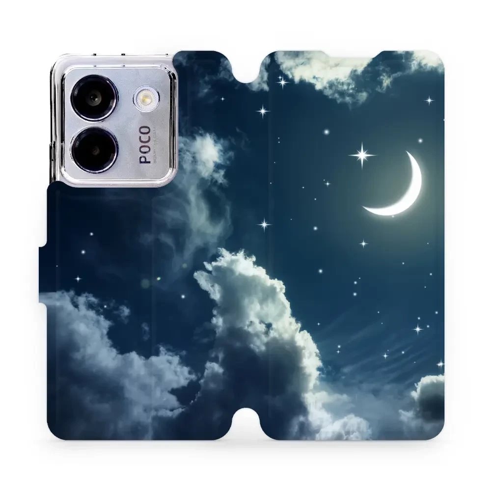 Flipové pouzdro Mobiwear - Xiaomi POCO M7 Pro 5G - V145P Noční obloha s měsícem