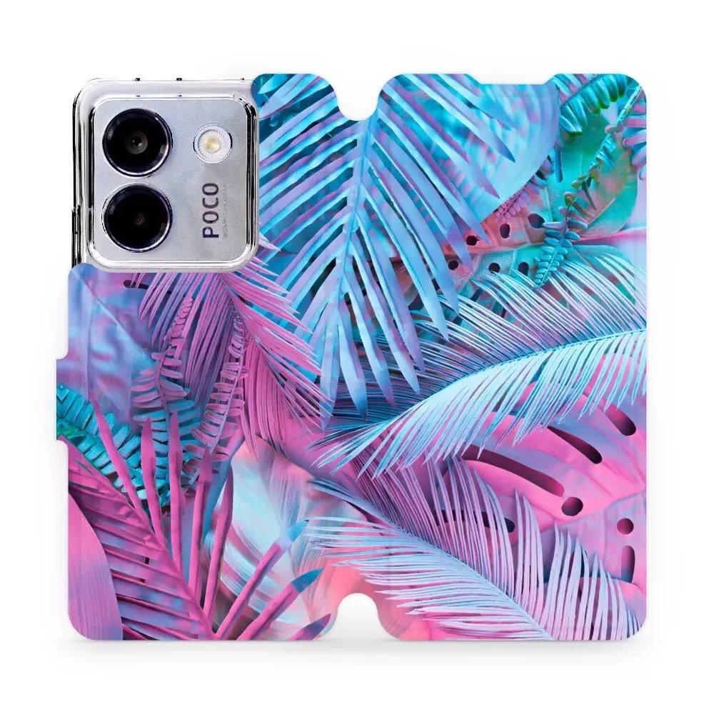 Flipové pouzdro Mobiwear - Xiaomi POCO M7 Pro 5G - MG10S Fialové a modré listy