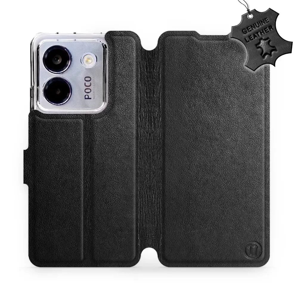Kožené flip pouzdro Mobiwear - Xiaomi POCO M7 Pro 5G - Černé