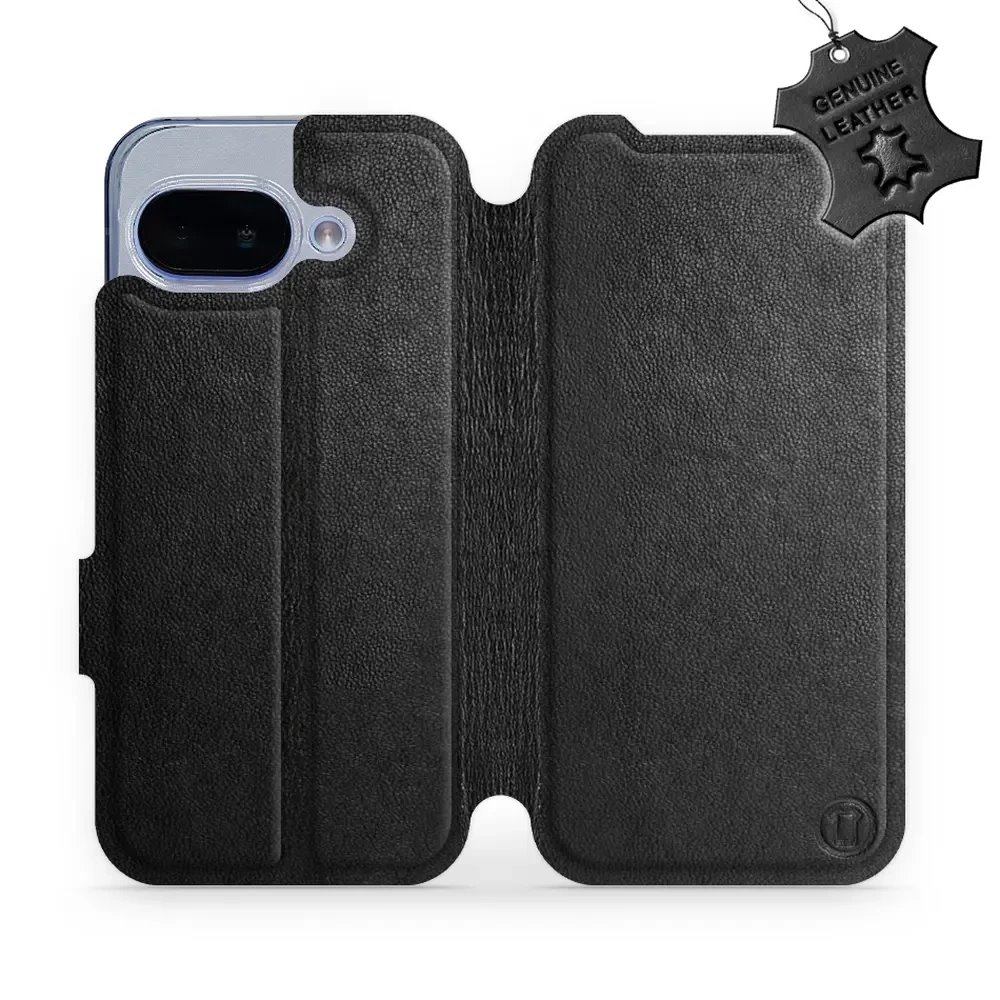 Kožené flip pouzdro Mobiwear - Google Pixel 9A - Černé