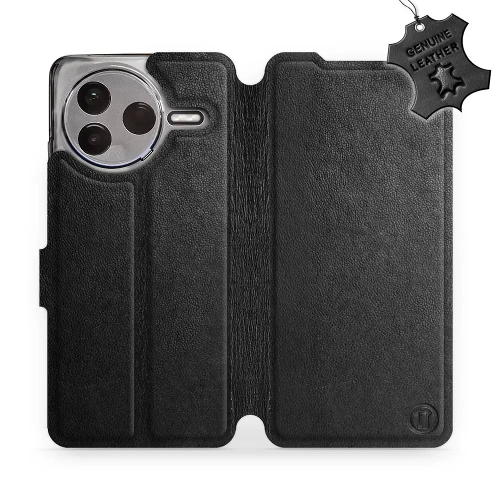 Kožené flip pouzdro Mobiwear - Xiaomi POCO F7 Pro 5G - Černé