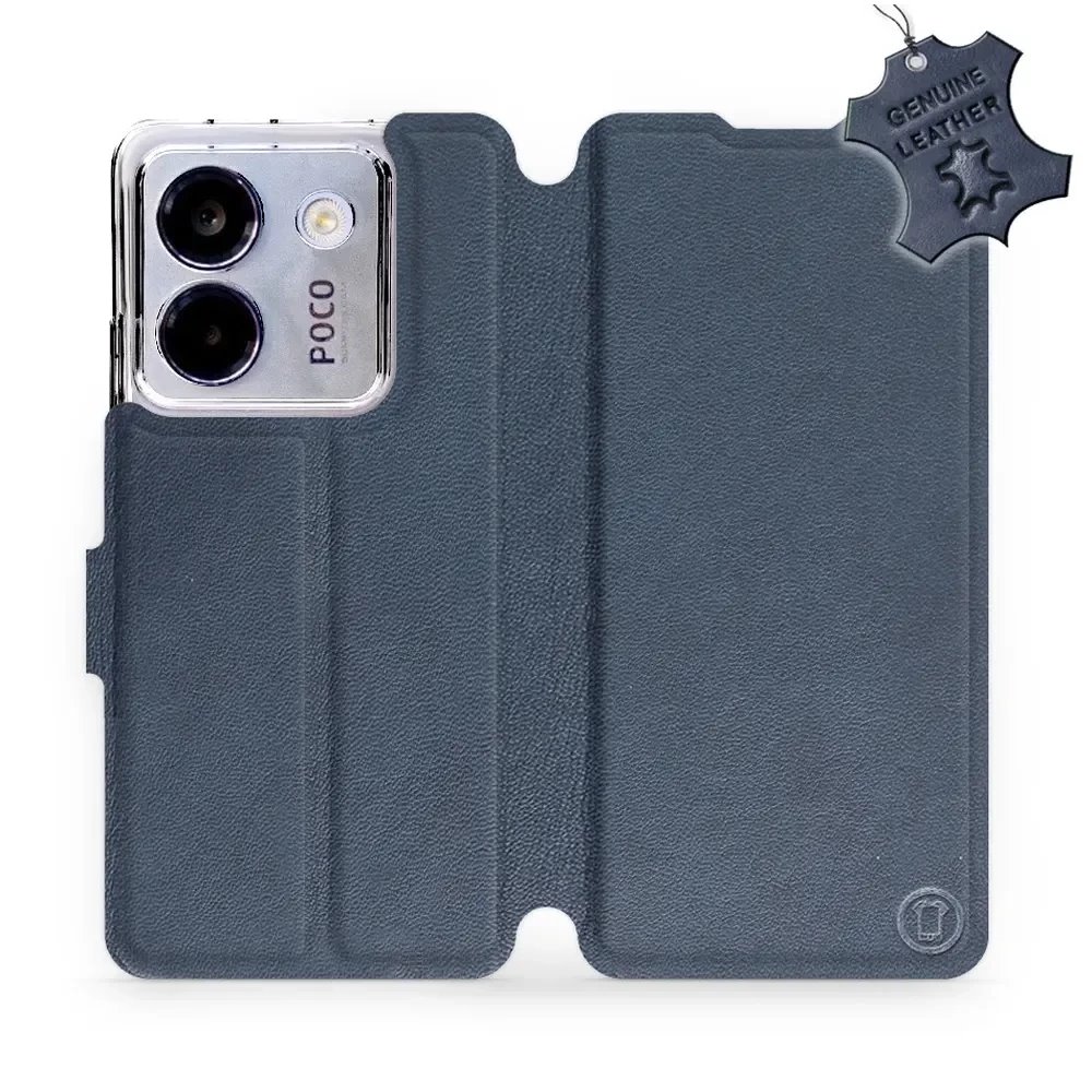 Kožené flip pouzdro Mobiwear - Xiaomi POCO M7 Pro 5G - Modré