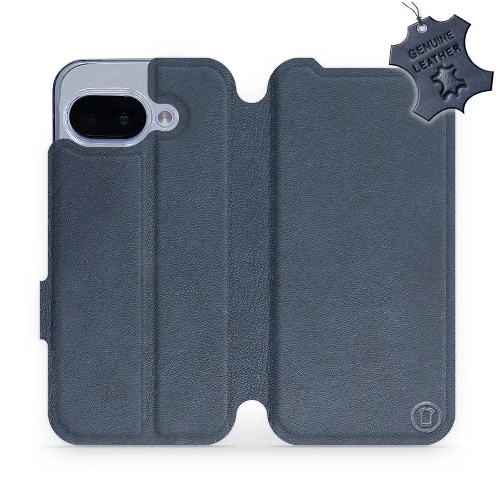 Kožené flip pouzdro Mobiwear - Google Pixel 9A - Modré