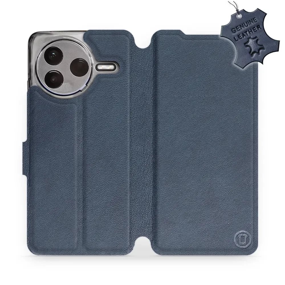 Kožené flip pouzdro Mobiwear - Xiaomi POCO F7 Pro 5G - Modré