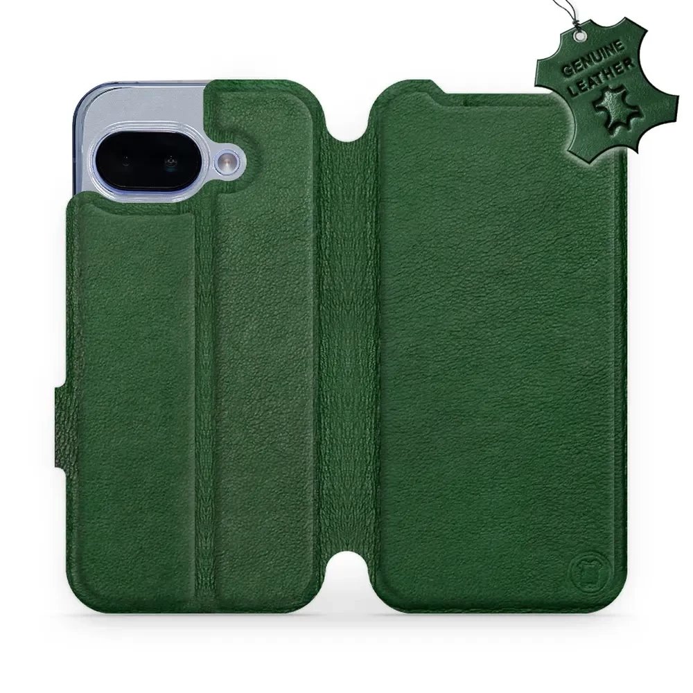 Kožené flip pouzdro Mobiwear - Google Pixel 9A - Zelené 
