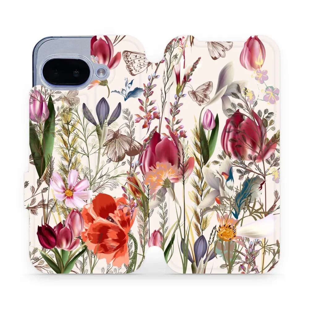 Flipové pouzdro Mobiwear - Google Pixel 9A - MP01S Rozkvetlá louka