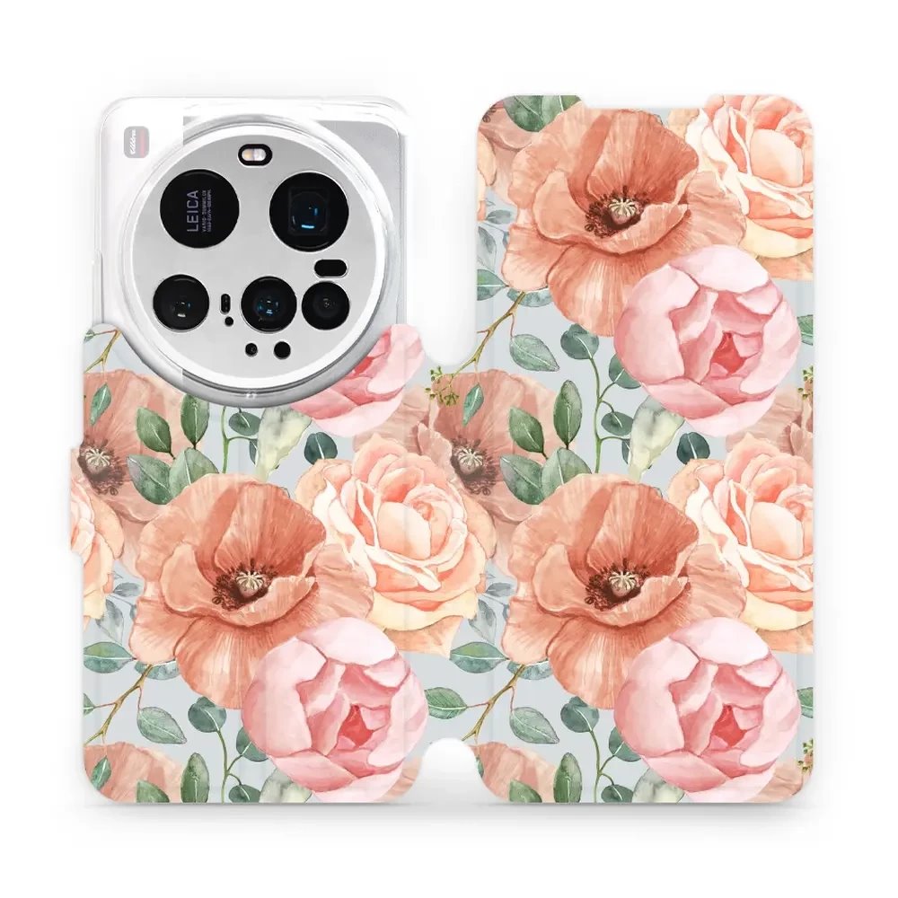 Flipové pouzdro Mobiwear - Xiaomi 15 Ultra - MP02S Pastelové květy
