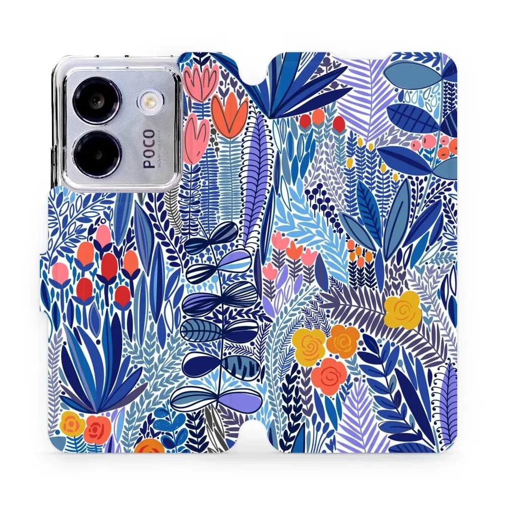 Flipové pouzdro Mobiwear - Xiaomi POCO M7 Pro 5G - MP03P Modrá květena