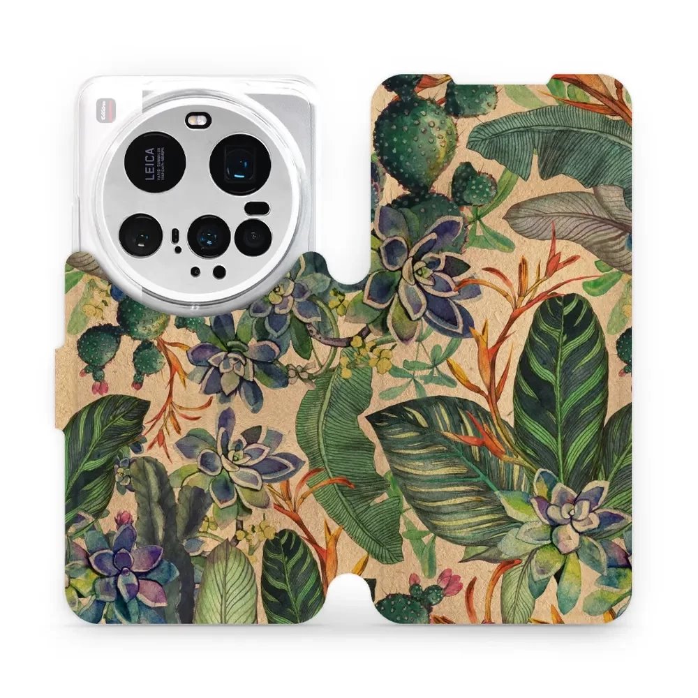 Flipové pouzdro Mobiwear - Xiaomi 15 Ultra - VP05S Sukulenty
