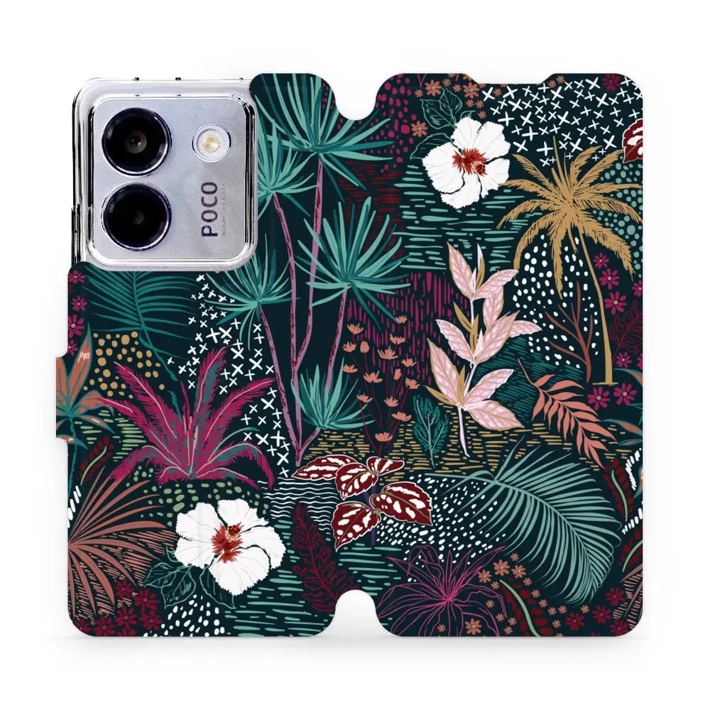 Flipové pouzdro Mobiwear - Xiaomi POCO M7 Pro 5G - VP13S Temná flóra