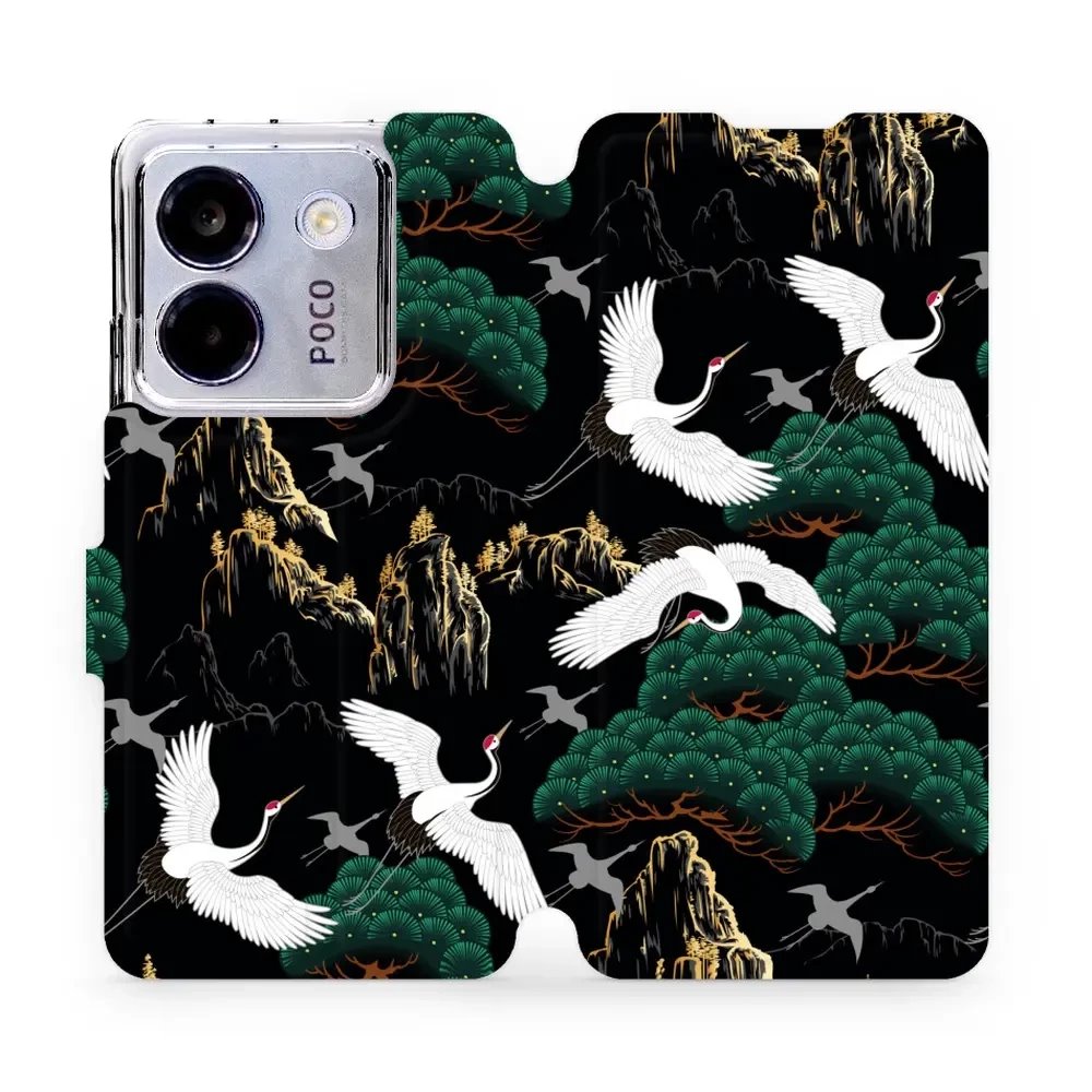 Flipové pouzdro Mobiwear - Xiaomi POCO M7 Pro 5G - VP16S Jeřábi