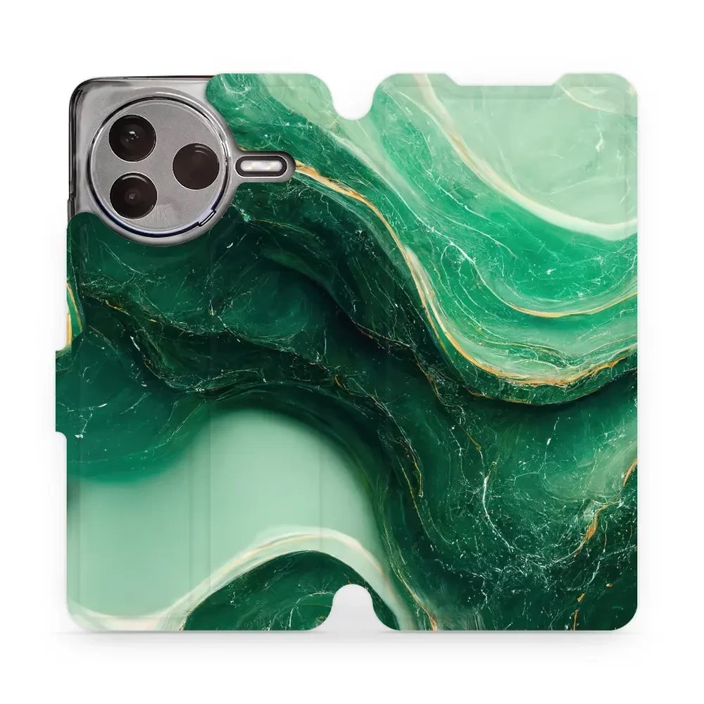 Flipové pouzdro Mobiwear - Xiaomi POCO F7 Pro 5G - VP38S Zelený mramor