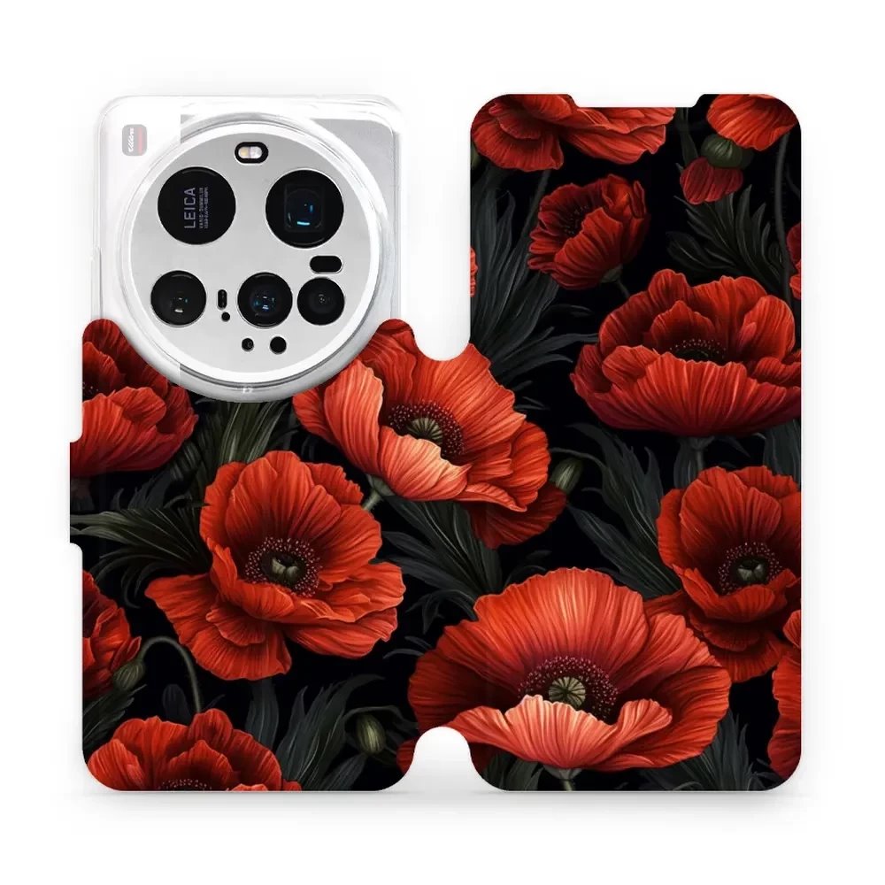 Flipové pouzdro Mobiwear - Xiaomi 15 Ultra - VP45S Temné červené květy