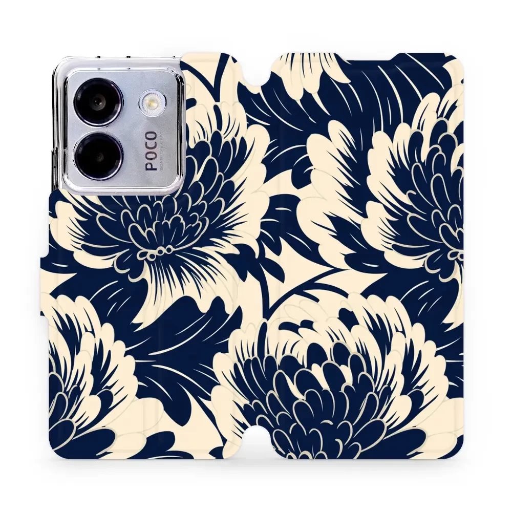 Flipové pouzdro Mobiwear - Xiaomi POCO M7 Pro 5G - VA40S Modré a béžové květy