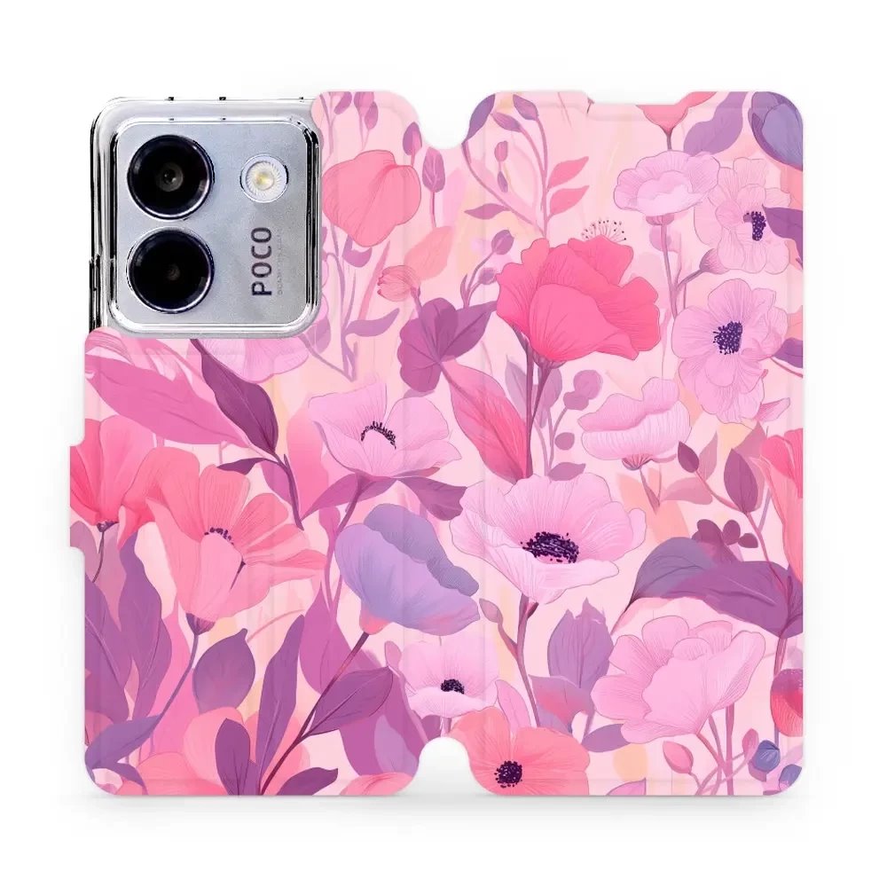 Flipové pouzdro Mobiwear - Xiaomi POCO M7 Pro 5G - VP74S Růžové květy snů