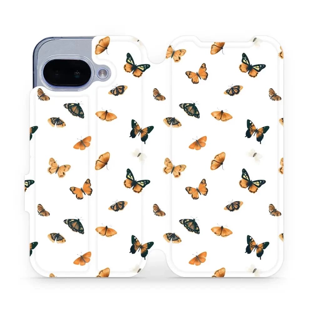 Flipové pouzdro Mobiwear - Google Pixel 9A - VP77S Oranžoví motýlci